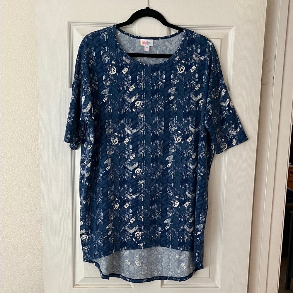 LuLaRoe Nightmare Before Christmas patterned long shirt, Lock, Shock, & Barrel